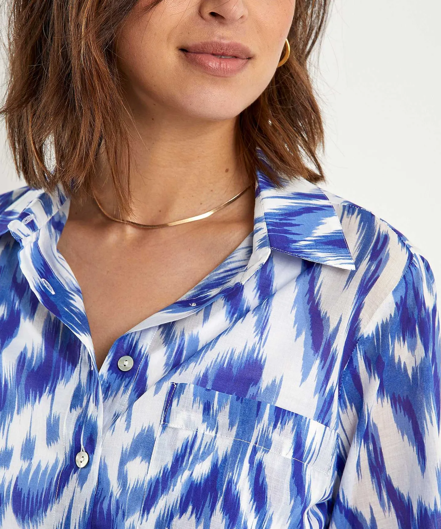 Cotton Voile Blouse Ikat