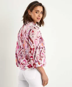 Cotton Voile Blouse Ikat Multicolor