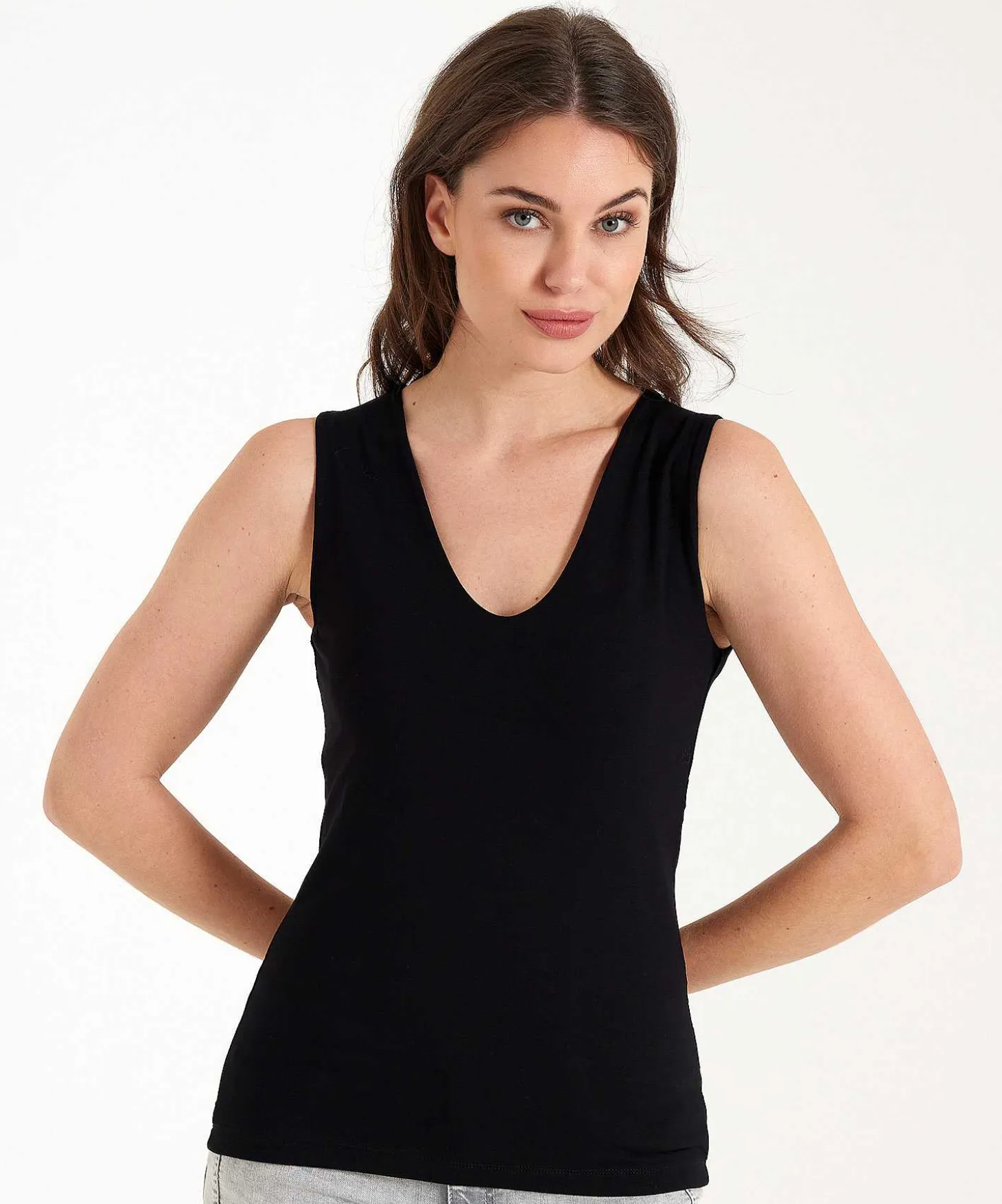 Essentials Dubbelpandig Singlet V-Hals