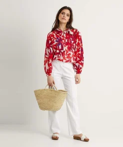 0039 Italy Cotton Voile Blouse Bloemen Anni