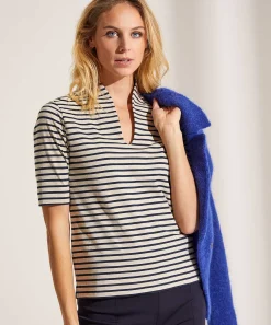Tulpshirt Korte Mouw Bretonse Streep