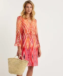 Ana Alcazar Mesh Jurk Ikatprint Kraaltjes