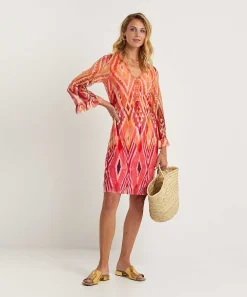 Ana Alcazar Mesh Jurk Ikatprint Kraaltjes