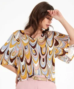 Ana Alcazar Slinky Top Retro Print