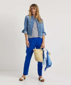 Brax Cropped Linnen Chino Maron