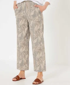 Brax Linnenmix Cropped Broek Bladprint Maine