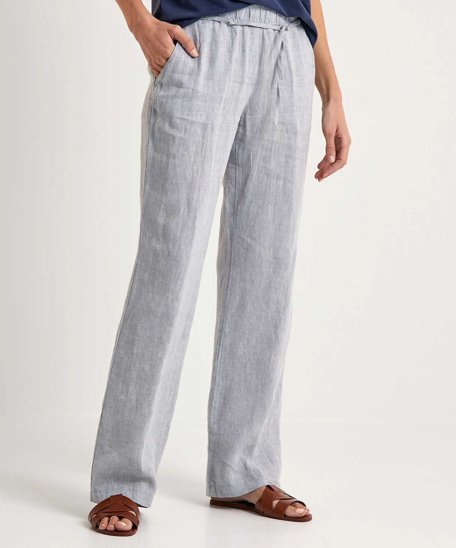 Brax Wide Leg Linnen Broek Farina