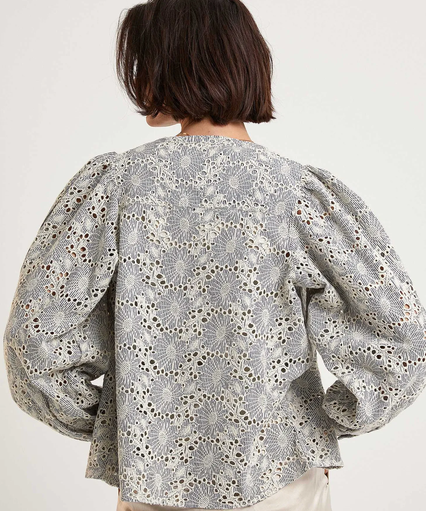 By-Bar Blouse Broderie Pinstripe Rikki