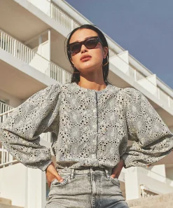 By-Bar Blouse Broderie Pinstripe Rikki