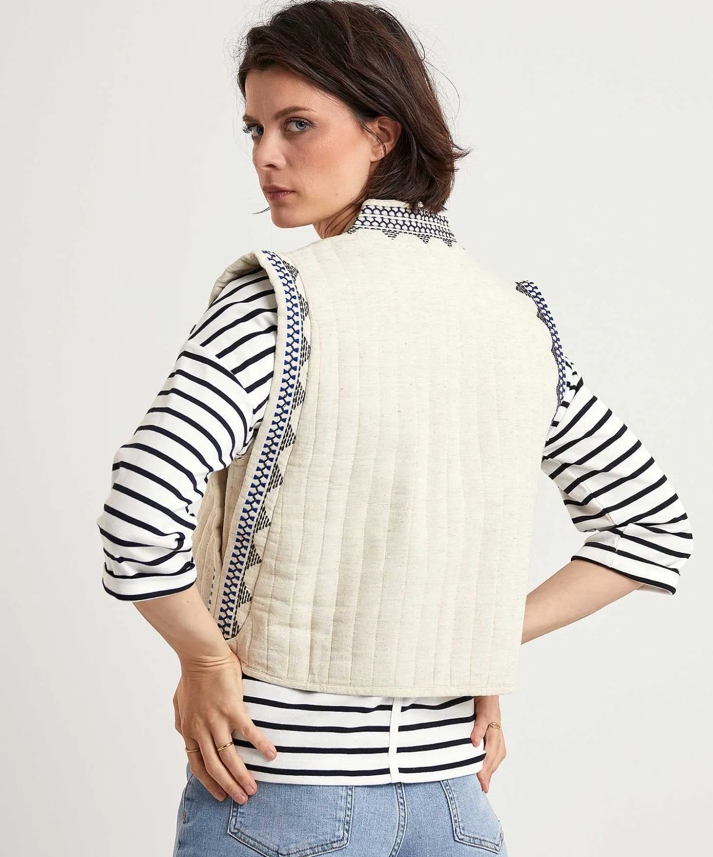 By-Bar Gilet Met Borduursel Isla