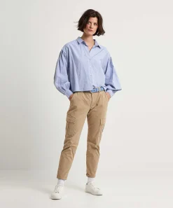 By-Bar Oversized Korte Blouse Pinstripe Sarah