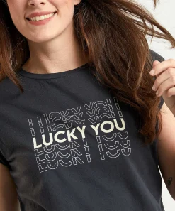 By-Bar Shirt Met Letterprint Thelma Lucky You