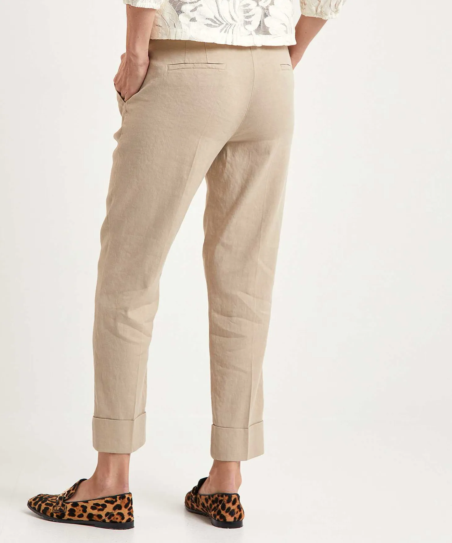 Cambio Cropped Pantalon Linnenmix Krystal