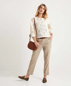 Cambio Cropped Pantalon Linnenmix Krystal