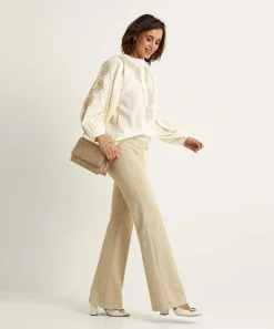 Cambio Flared Broek Kant Lurex Francis