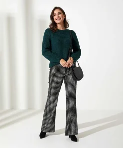 Cambio Flared Broek Pied-De-Poule Pailletten Francis
