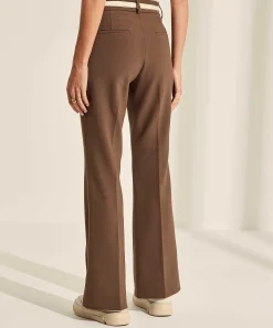 Cambio Flared Pantalon Pintucks Fawn