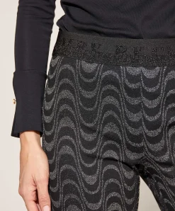 Cambio Flared Tregging Waves Lurex Flower