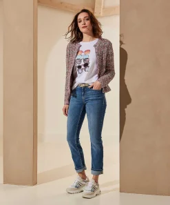 Cambio Slim Fit Jeans Parla Swarovski