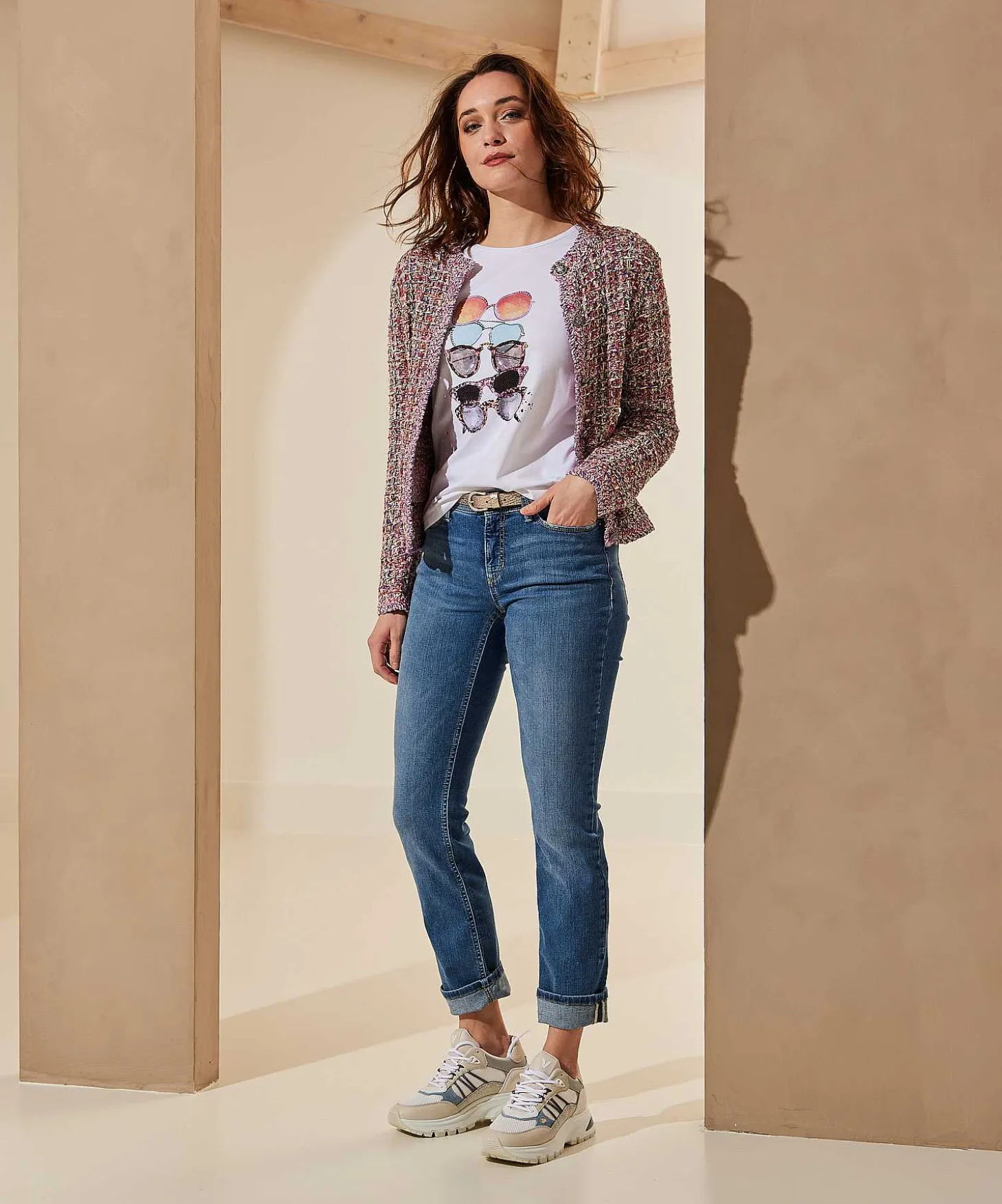 Cambio Slim Fit Jeans Parla Swarovski