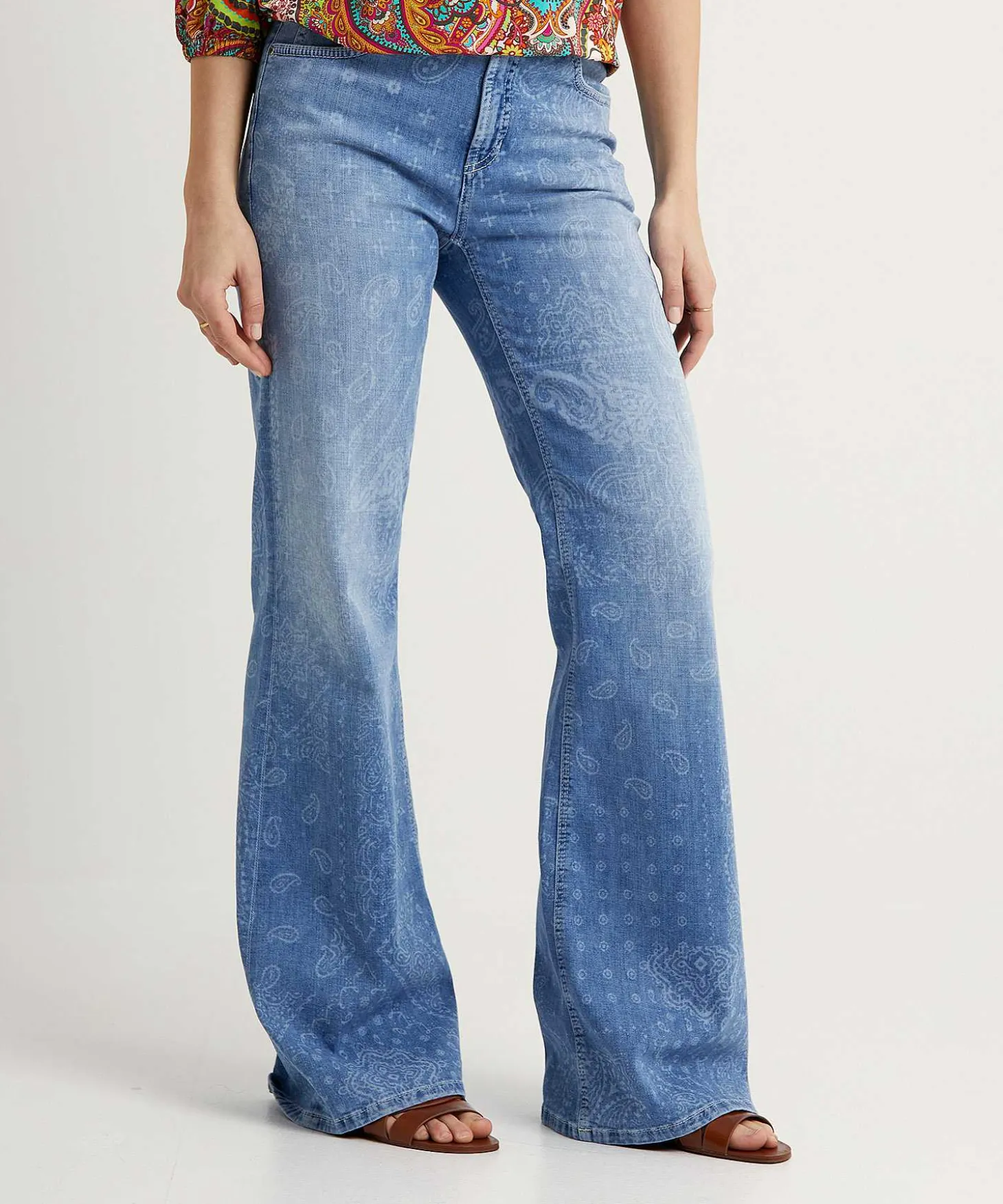 Cambio Wide Leg Jeans Paisleyprint Fabienne