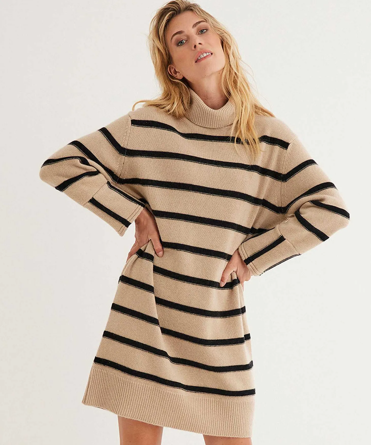 Due Amanti Oversized Jurk Striped Knit Raman