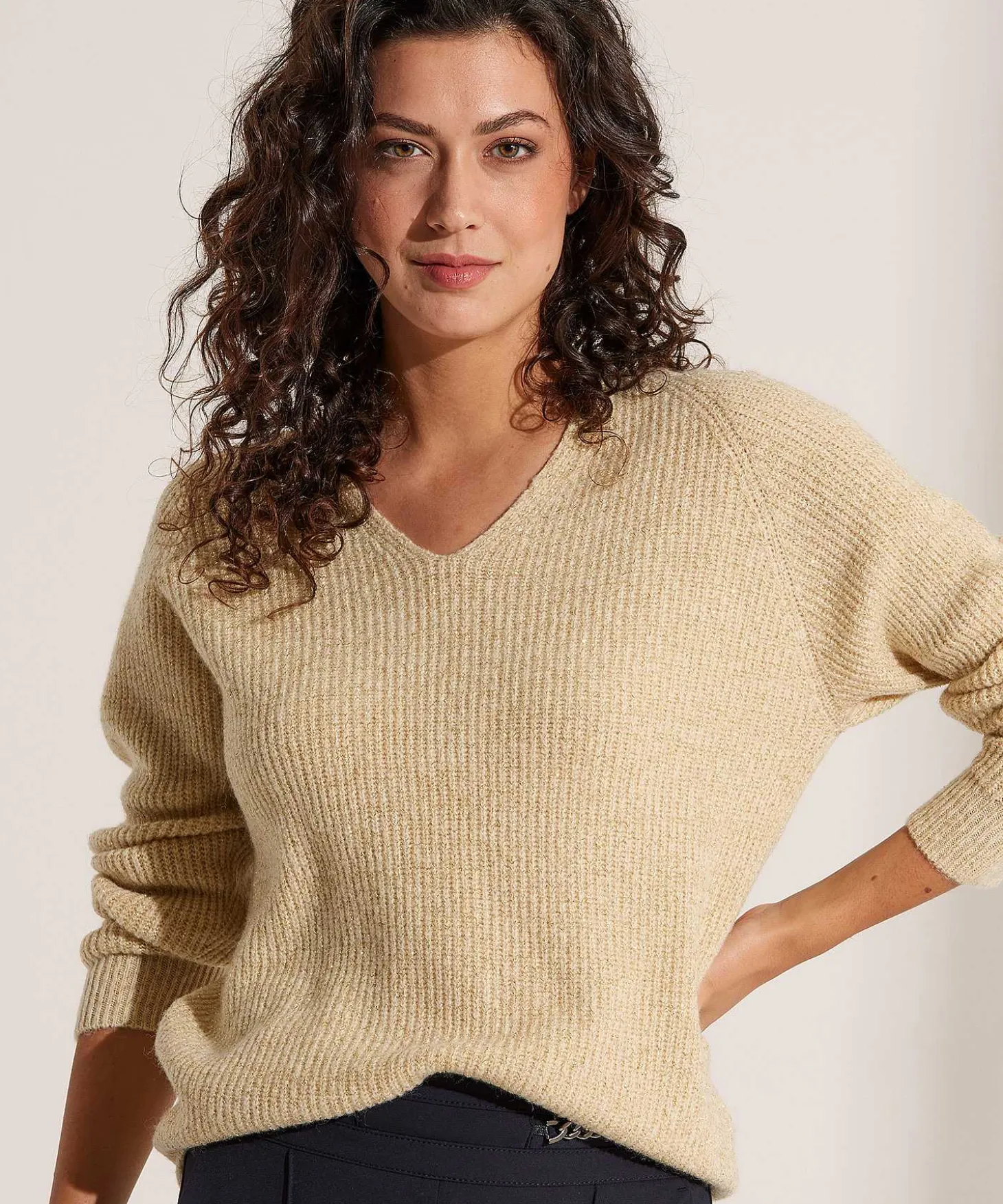 Due Amanti Trui V-Hals Lurex Lamar
