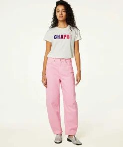 Fabienne Chapot T-Shirt Opgestikte Letters Terry
