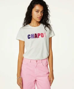 Fabienne Chapot T-Shirt Opgestikte Letters Terry
