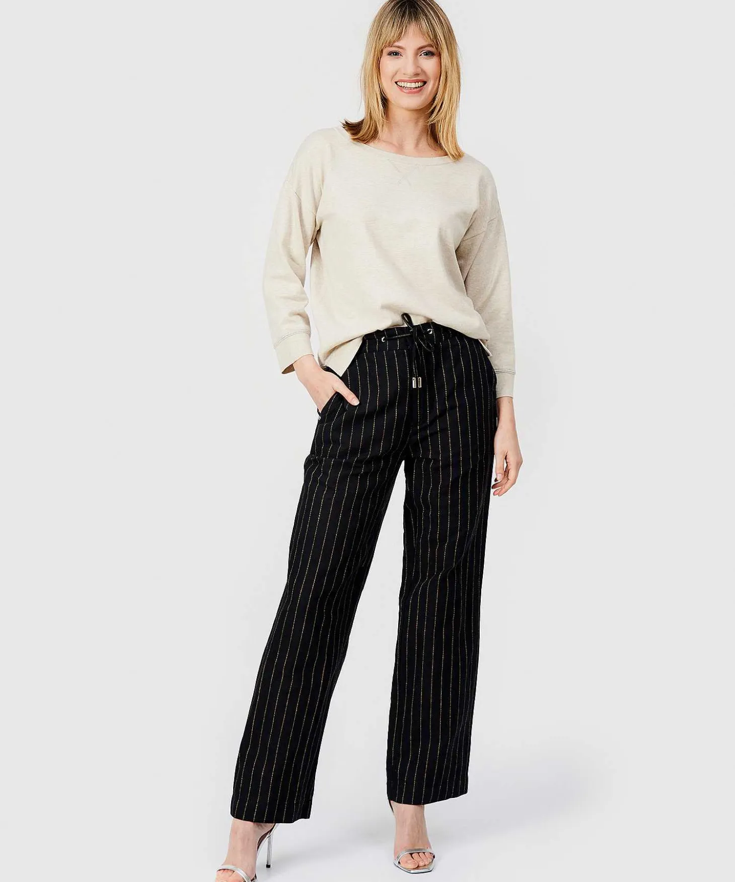 Giulia E Tu Broek Linnen Streep