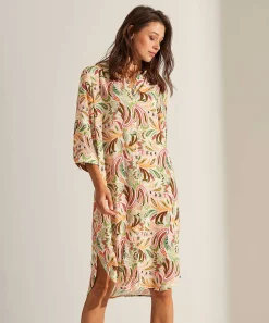 Giulia E Tu Doorknoopjurk Pastel Paisley