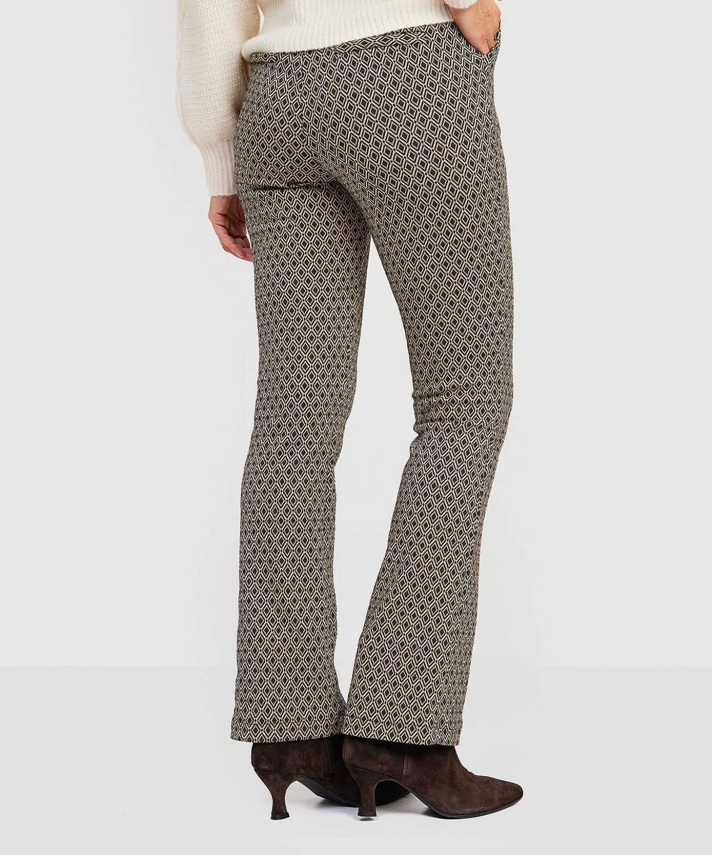 Giulia E Tu Flared Broek Jacquard
