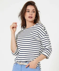 Giulia E Tu Shirt Bretonse Streep Knoopjes