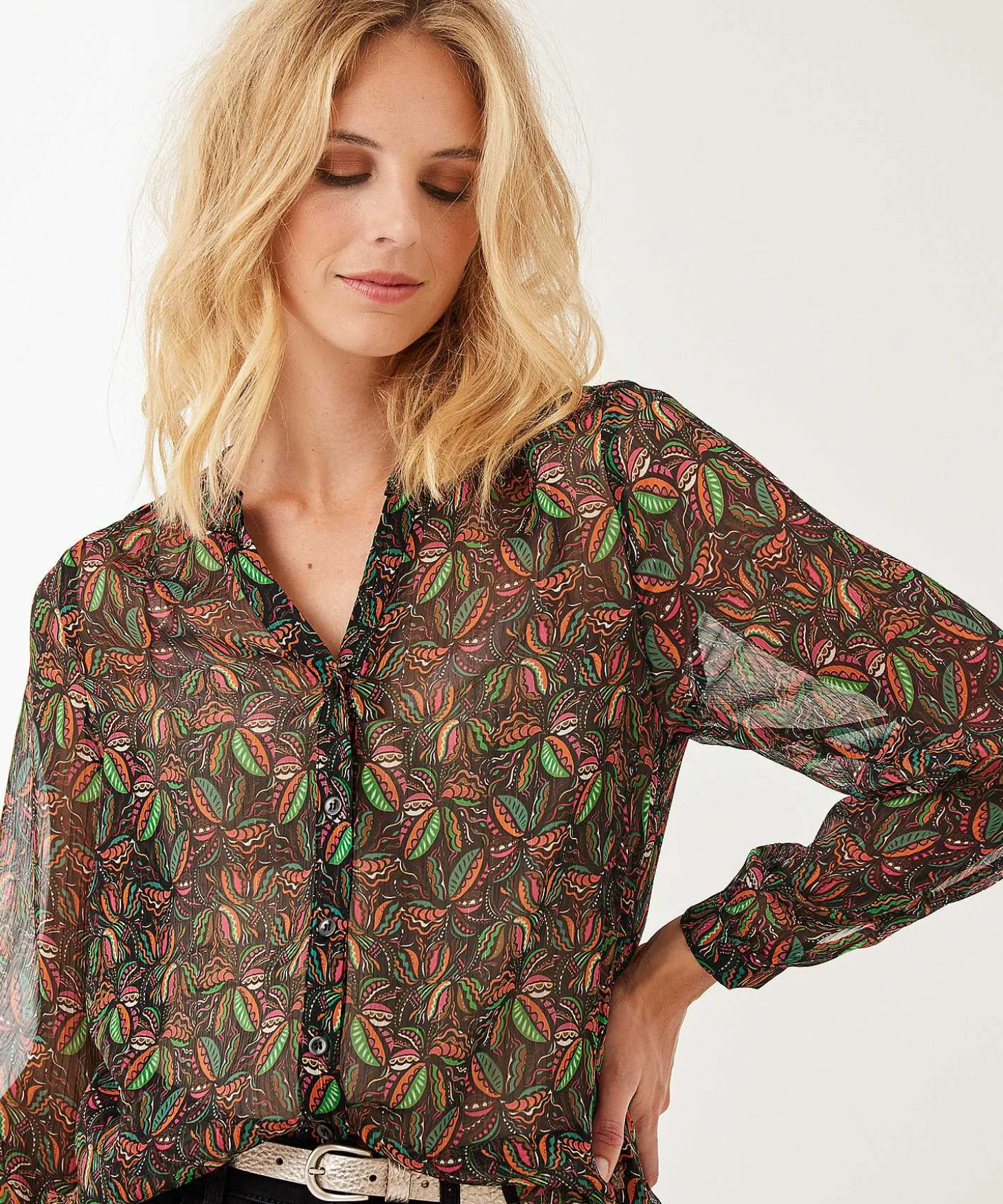 Giulia E Tu Voile Blouse All-Overprint