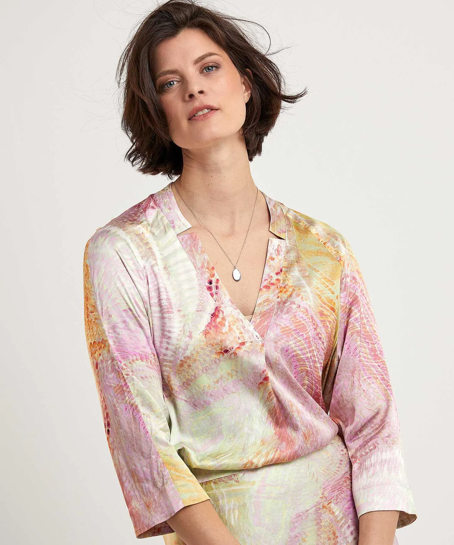 Japan Tky Silky Blouse Met Print Nima