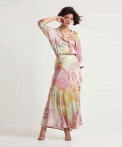 Japan Tky Silky Blouse Met Print Nima