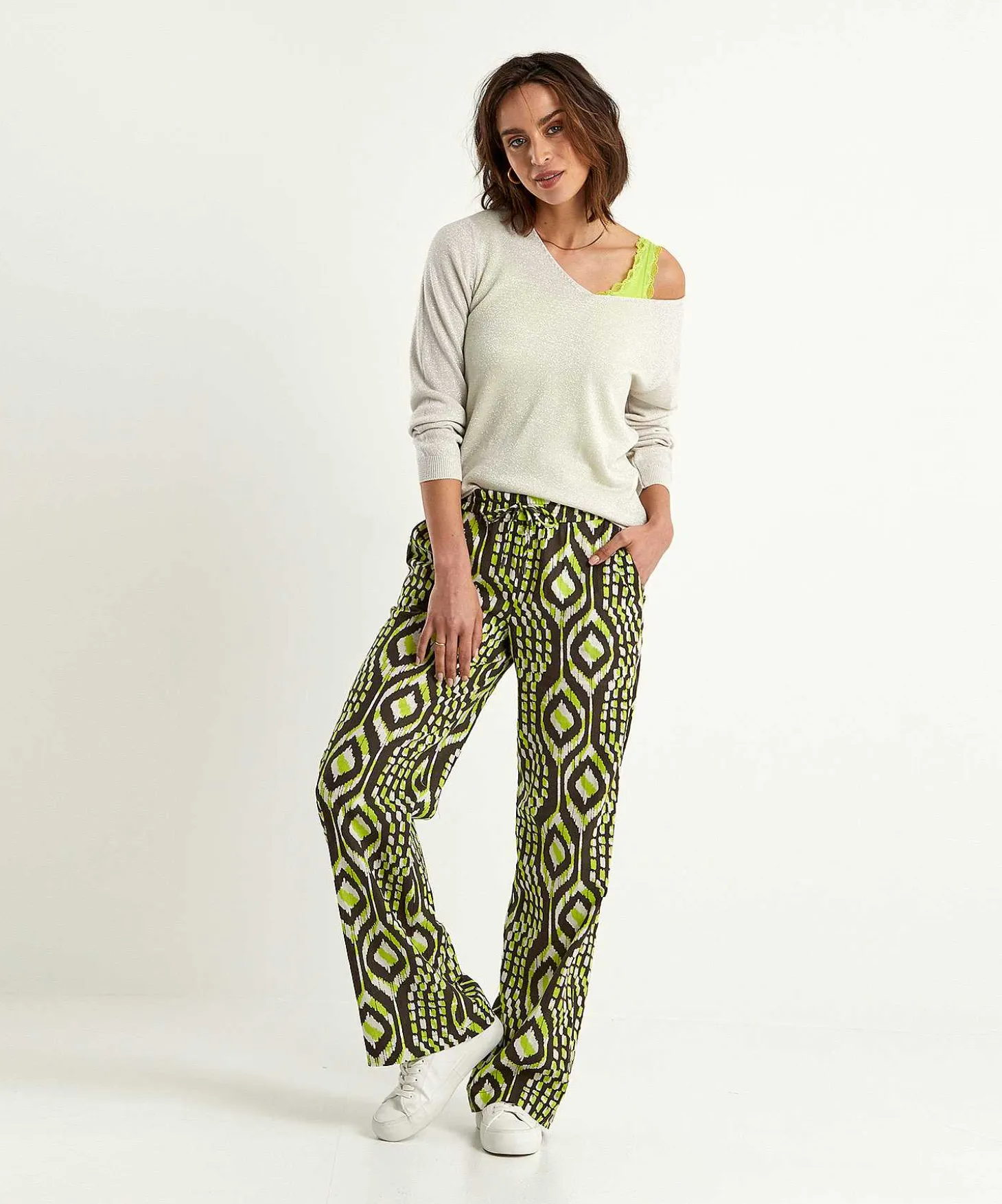 Kyra Linnenmix Broek Ikatprint Miranda