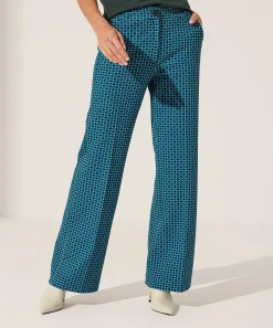 Kyra Multicolor Structuur Wide Leg Broek Ferris