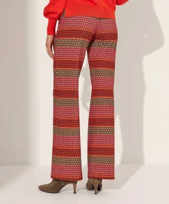 Kyra Multicolor Structuur Wide Leg Broek Ferris