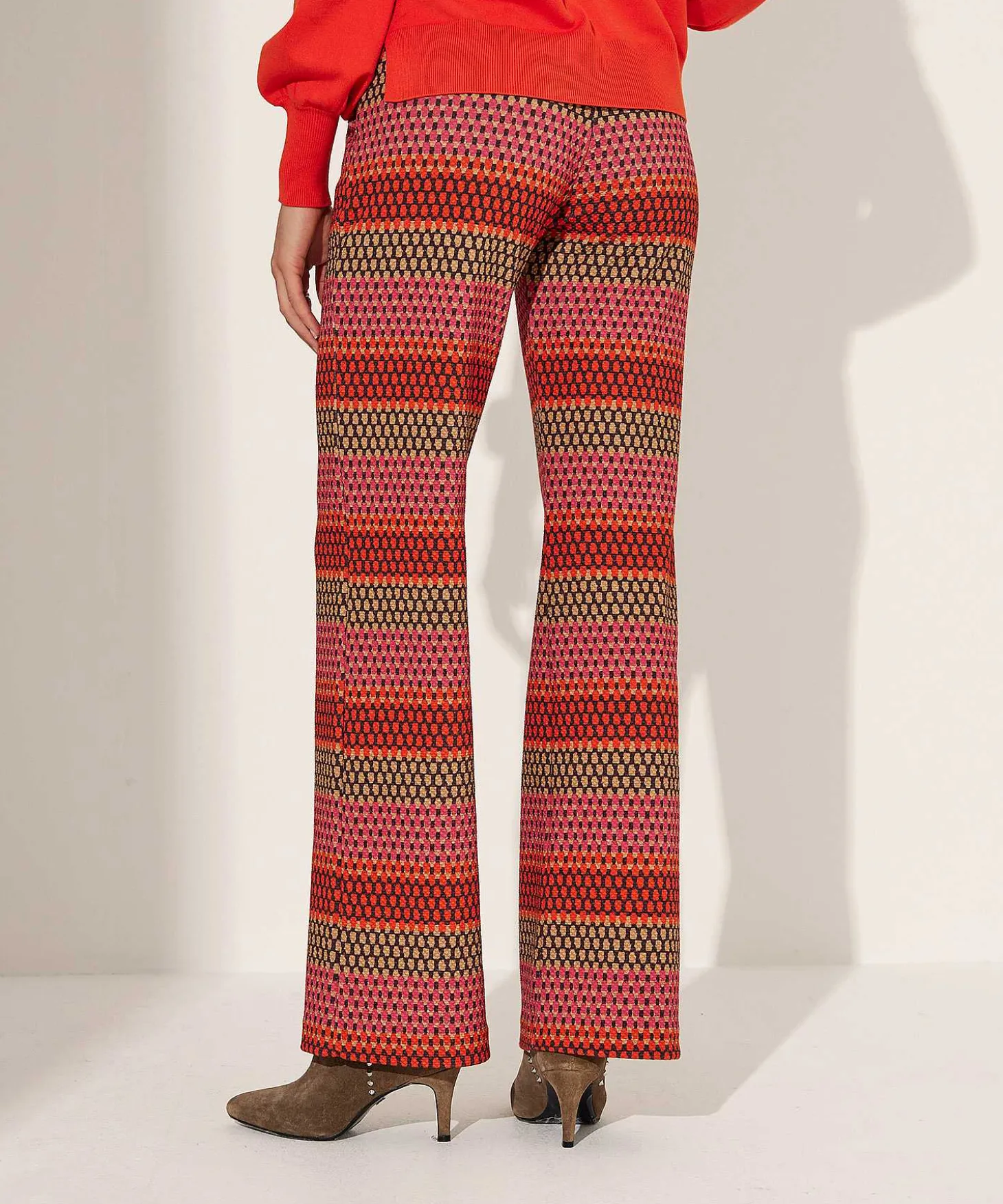 Kyra Multicolor Structuur Wide Leg Broek Ferris