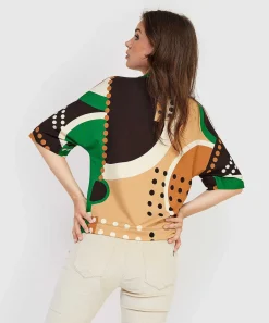 Kyra Top Col Grafische Print Marielle