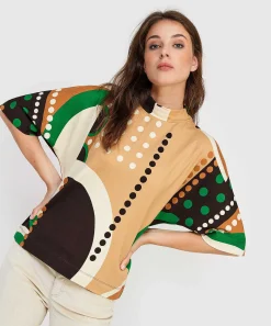 Kyra Top Col Grafische Print Marielle