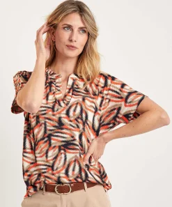 Kyra Top Faded Leaf Noor
