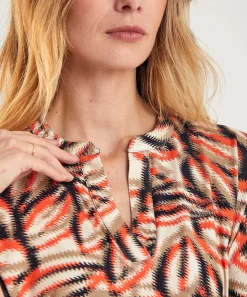 Kyra Top Faded Leaf Noor