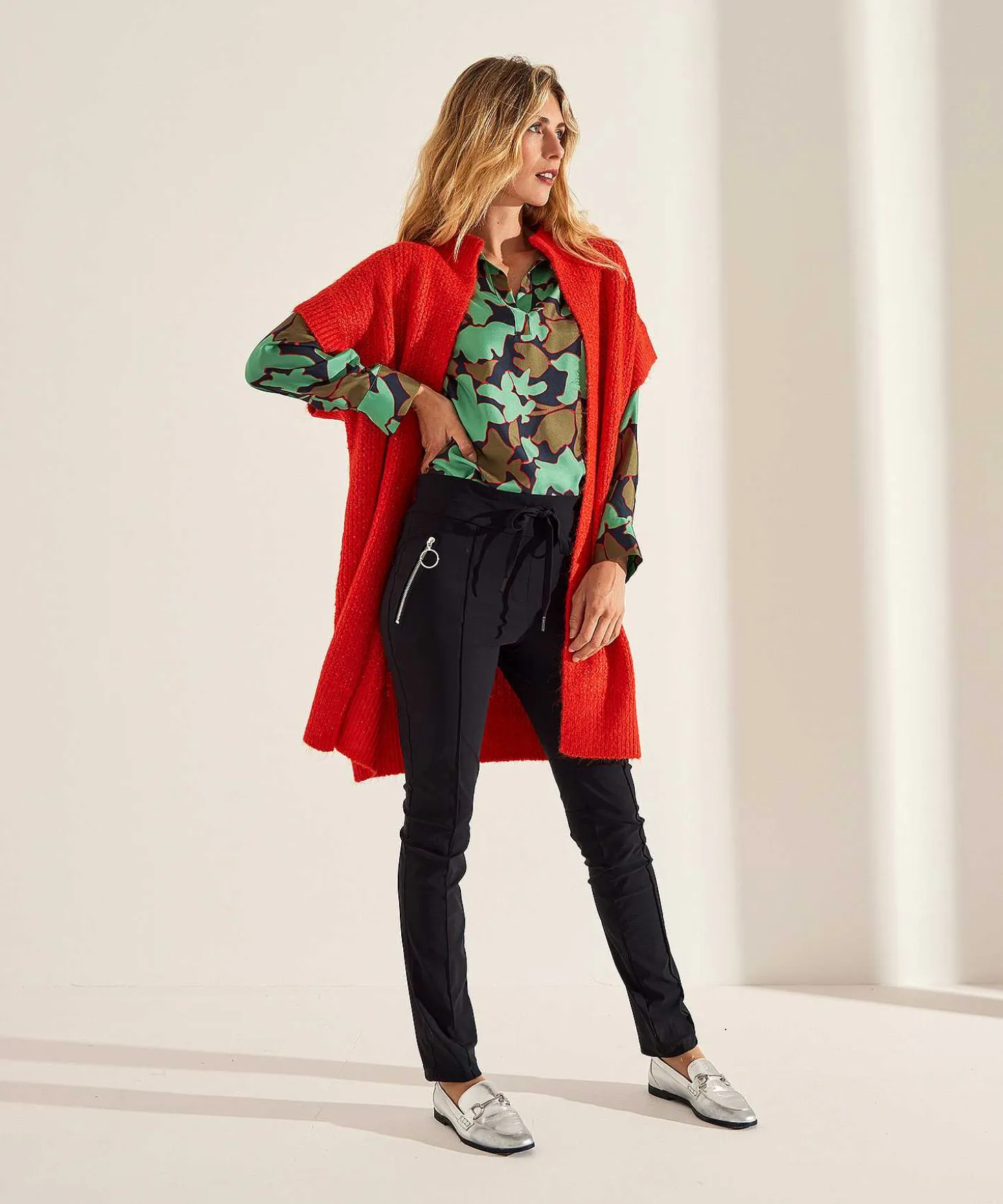 Lasalle Blouse Bladprint Zijde New York