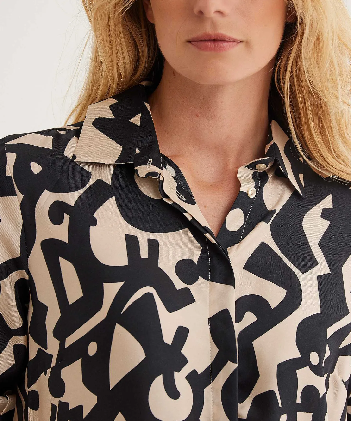 Lasalle Blouse Two-Tone Print Zijde Cairo