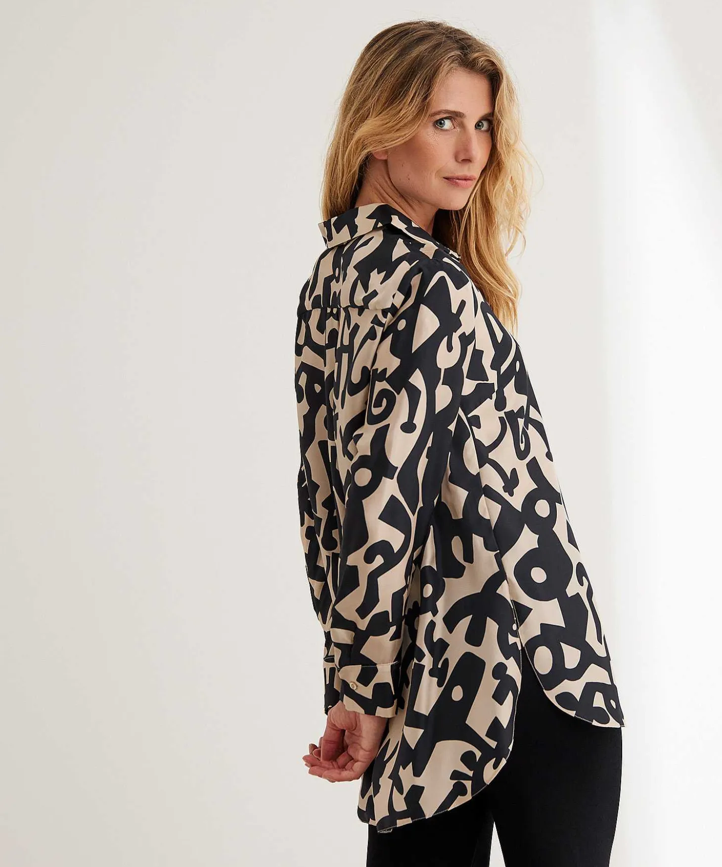 Lasalle Blouse Two-Tone Print Zijde Cairo