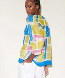 Luisa Cerano Blouse Ramie Grafische Print