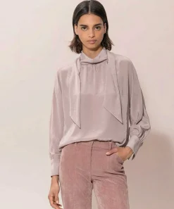 Luisa Cerano Silky Blouse Met Strik
