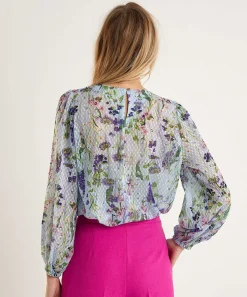 Marc Cain Blouse Bloemenprint Met Roezelrandje